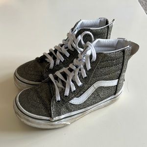 Girls glitter Vans high-tops; used good condition